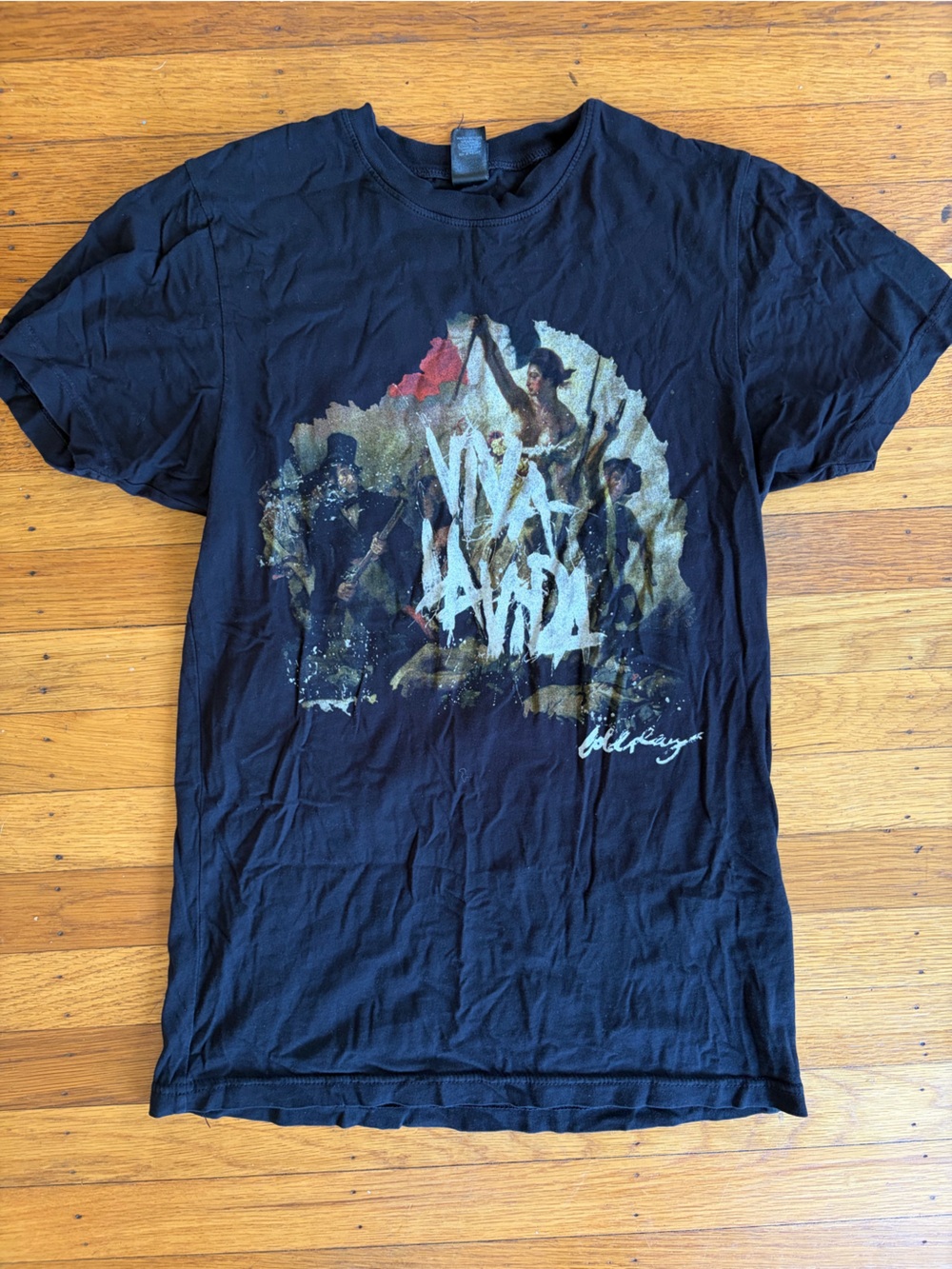 Vintage Coldplay 2008 Viva La Vida Tour Concert Tee Revolutionary Print Size S - Picture 7 of 11